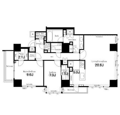 東京都港区赤坂１丁目 賃貸マンション 2SLDK