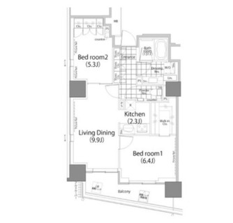 東京都港区赤坂２丁目 賃貸マンション 2LDK